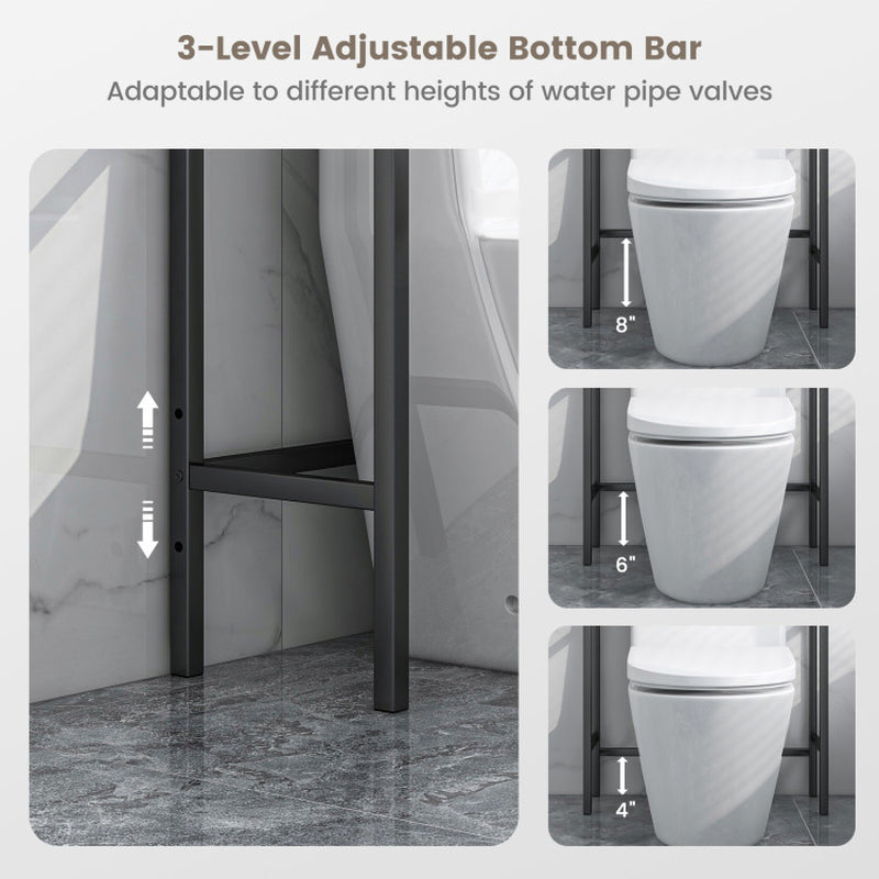 3-Tier Over-The-Toilet Rack Bathroom Toilet Stand with Shelves