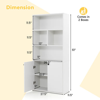 5-Tier Freestanding Bookcase with Open Cubes and Adjustable Shelf