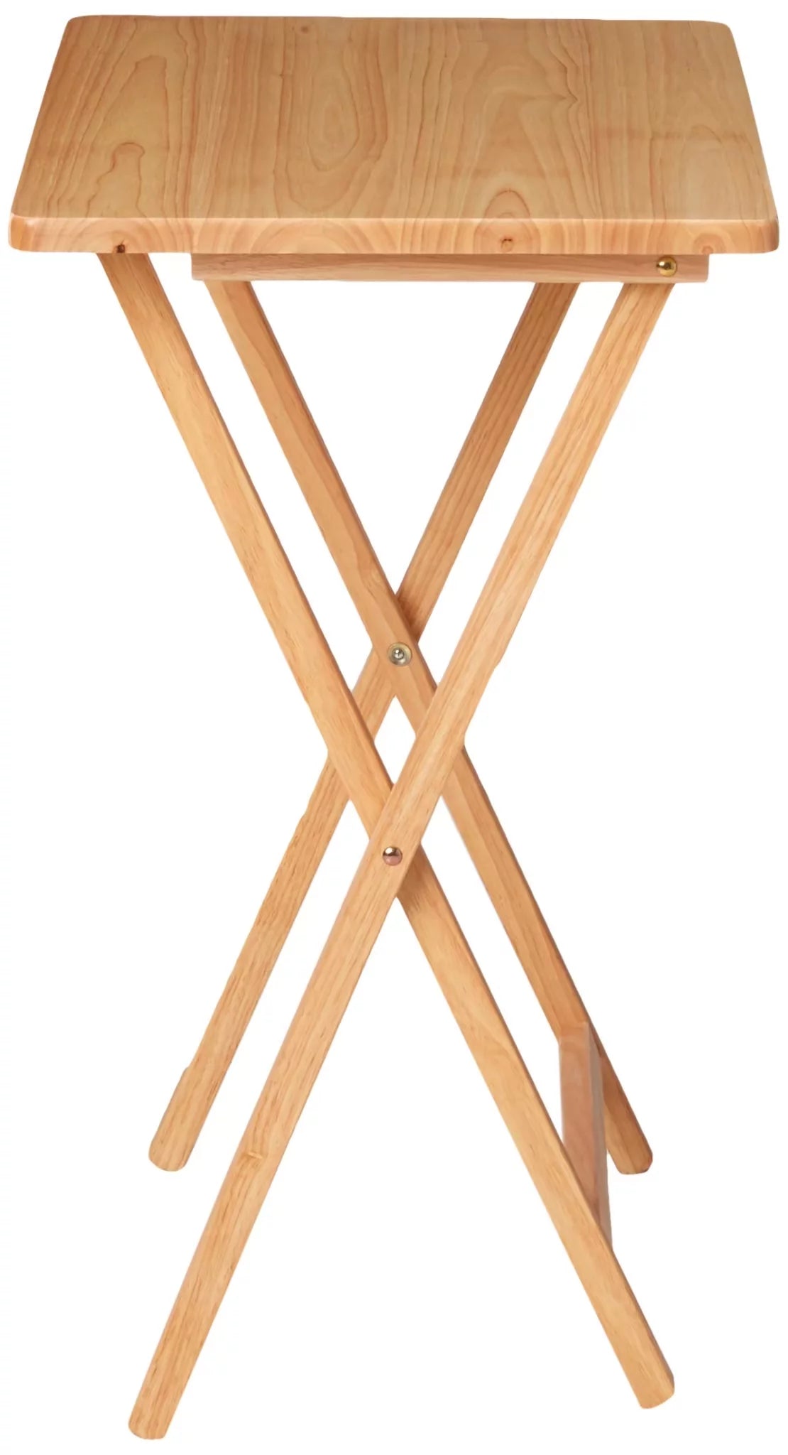 Indoor Single Folding TV Tray Table Set of 2 in Natural L19 X W15 X H26Inches.