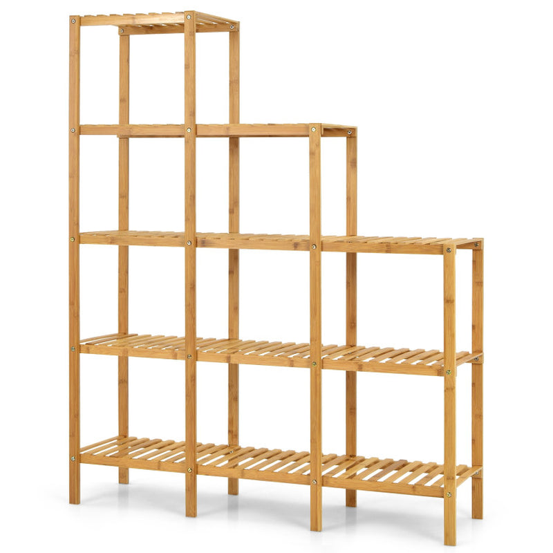 Multifunctional Bamboo Shelf Display Organizer