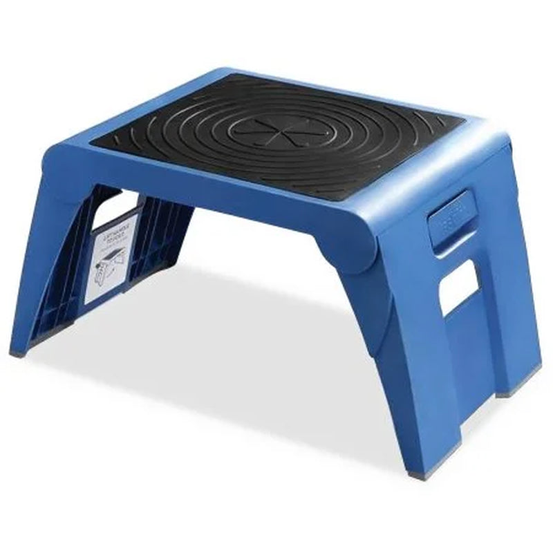 Folding Single-Step Stool, 300Lb Cap, 14W X 11 1/4D X 9 3/4H, Blue