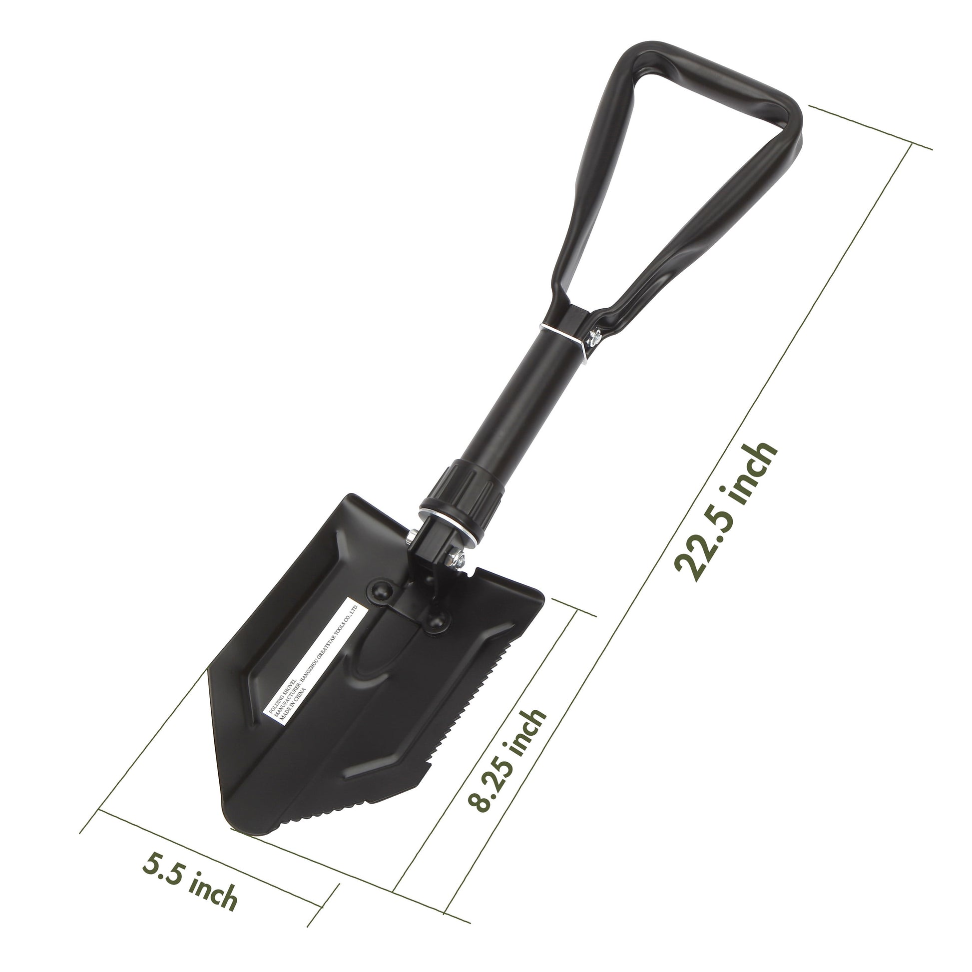 (4 Pack)  Heavy Duty Steel Folding Shovel, Black, Model 4803