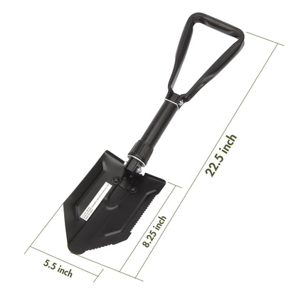 (4 Pack)  Heavy Duty Steel Folding Shovel, Black, Model 4803