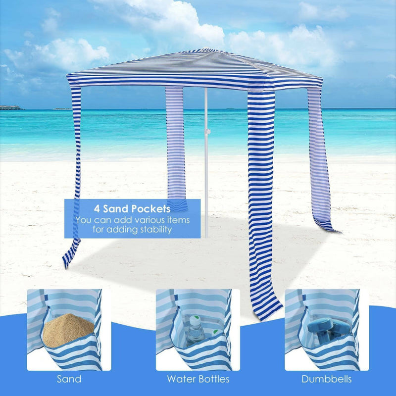 6.6 X 6.6 Feet Foldable and Easy-Setup Beach Canopy with Carry Bag
