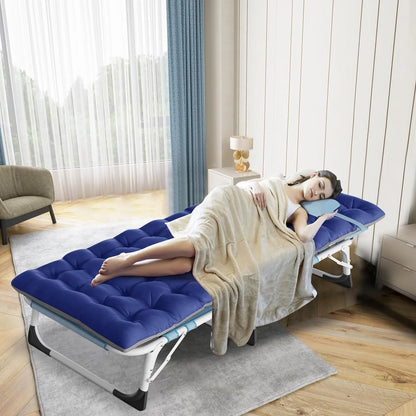 3-In-1 Face down Tanning Chair, Folding Lounge Chair with Face & Arm Hole, 5-Position Adjustable Camping Cot, 2-Sided Cushion, Pillow & Carry Straps for Beach & Outdoor