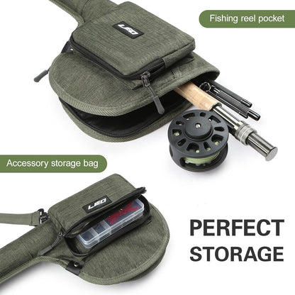 Fly Fishing Rod Case,Portable Fishing Tackle Bag,Canvas Fishing Pole Storage Bag Fly Rods Reels Durable Carry Case, ‎Army Green, Canvas & Beach Tote Bag