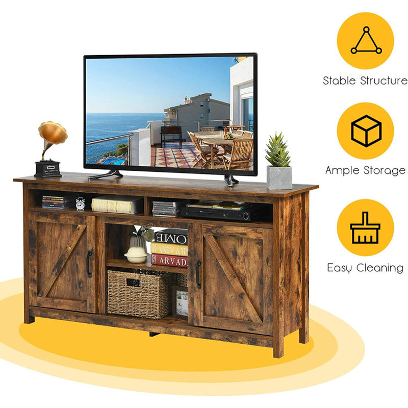 60 Inch Industrial Fireplace TV Stand with Shelve and Cabinet for Tvs up to 65 Inches