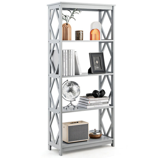5-Tier Modern Freestanding Bookcase with Open Shelves