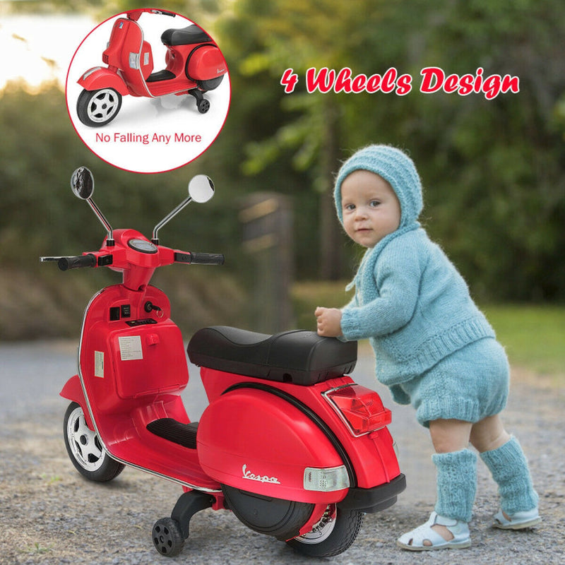 6V Kids Ride on Vespa Scooter Motorcycle with Headlight