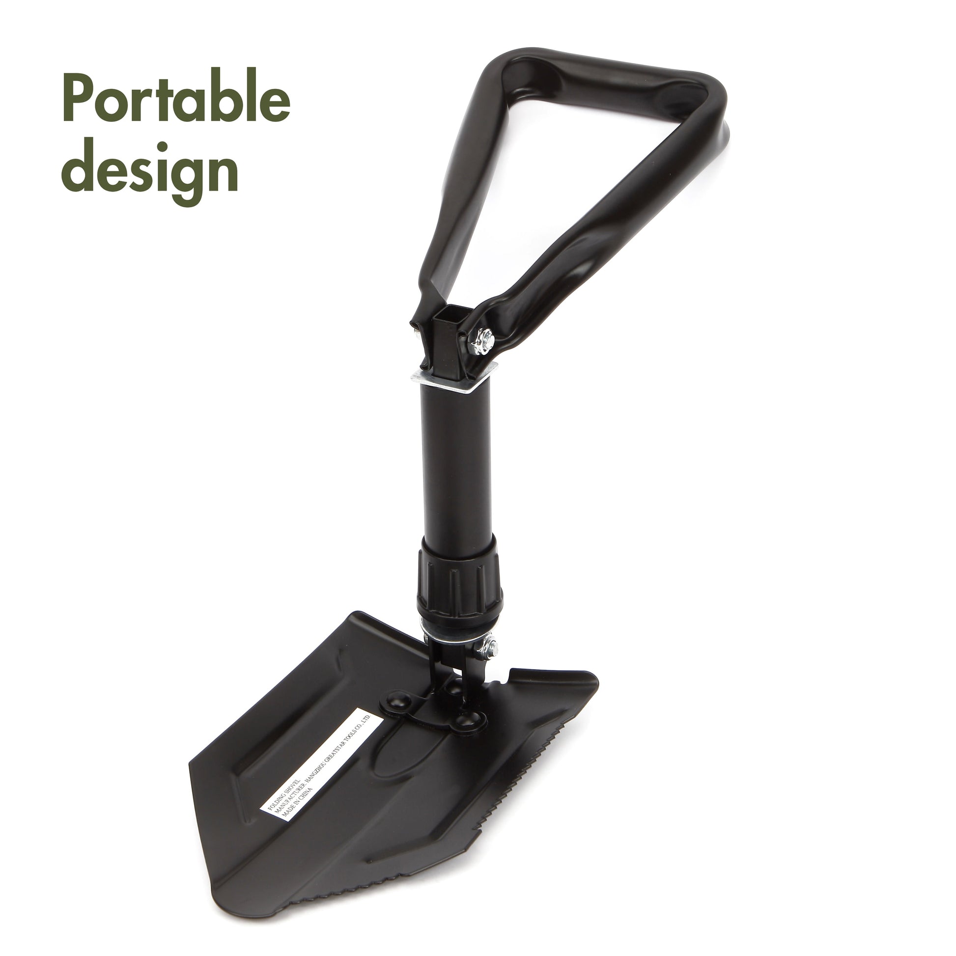 (4 Pack)  Heavy Duty Steel Folding Shovel, Black, Model 4803