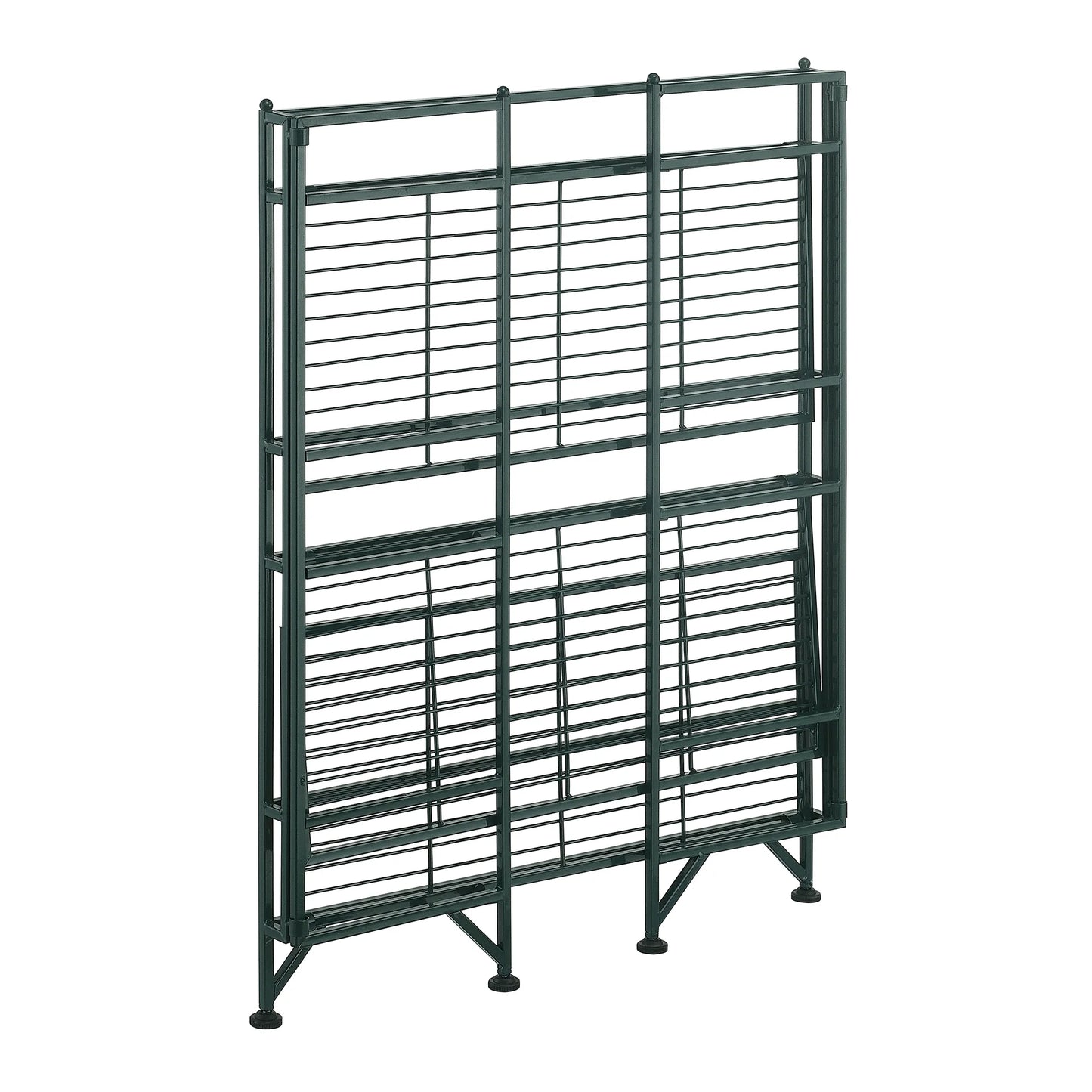 Xtra Storage 3 Tier Wide Folding Metal Shelf, Forest Green