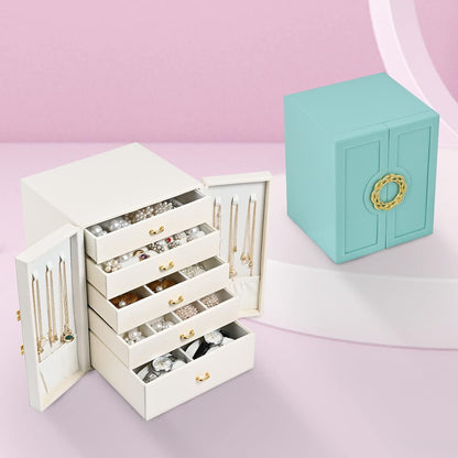 Jewelry Box Jewelry Organizer for Women Girls,5-Layer Jewelry Display Storage Case for Earring Necklace Bracelets Rings Watches Jewelry Holder