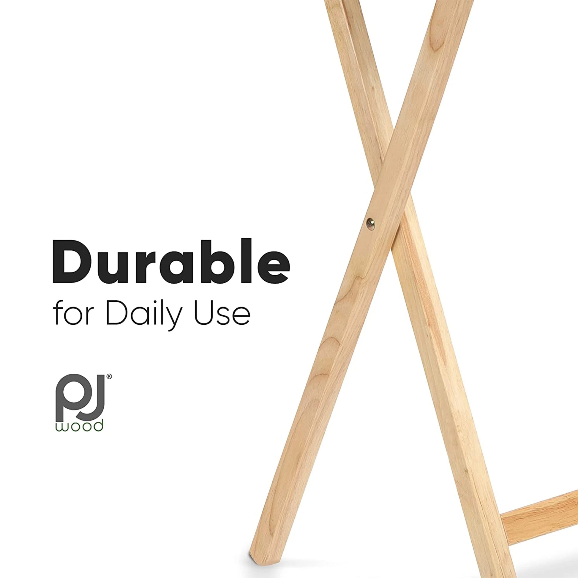 Folding TV Tray Tables with Storage Rack, Natural, 5 Piece Set