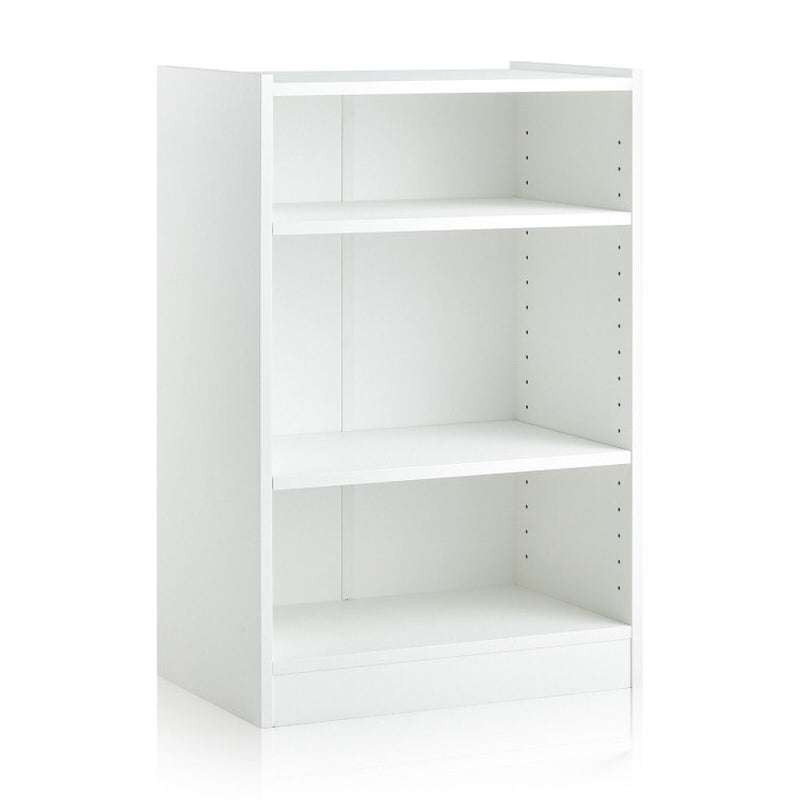 3-Tier Bookcase Open Display Rack Cabinet with Adjustable Shelves