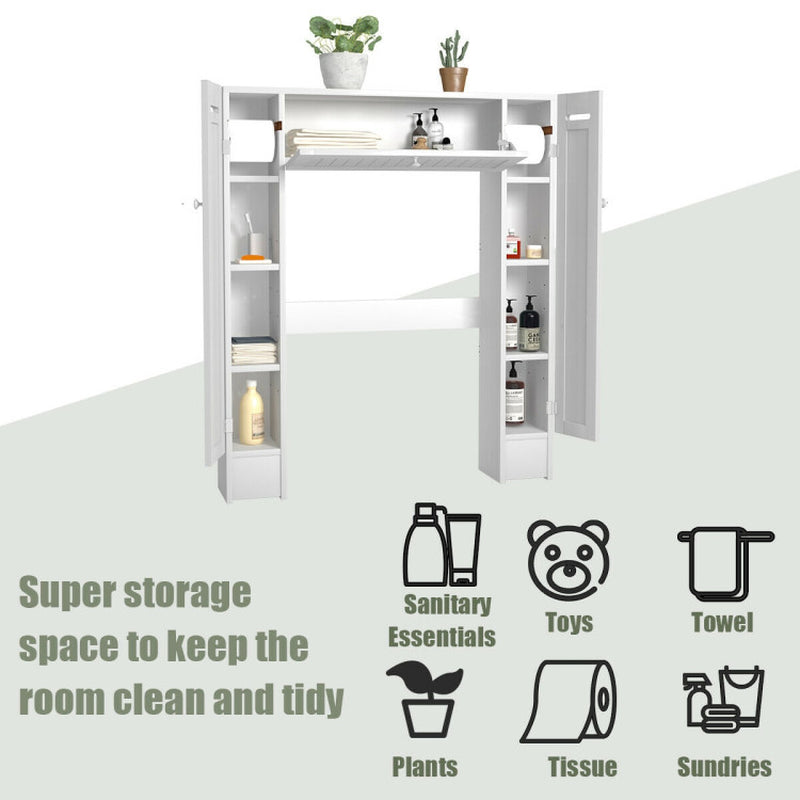 Over the Toilet Storage Cabinet with 2 Cabinets and Adjustable Shelves