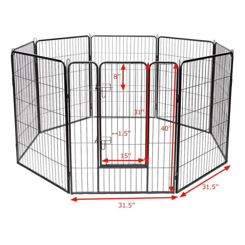 40 Inch 8 Metal Panel Heavy Duty Pet Playpen Dog Fence