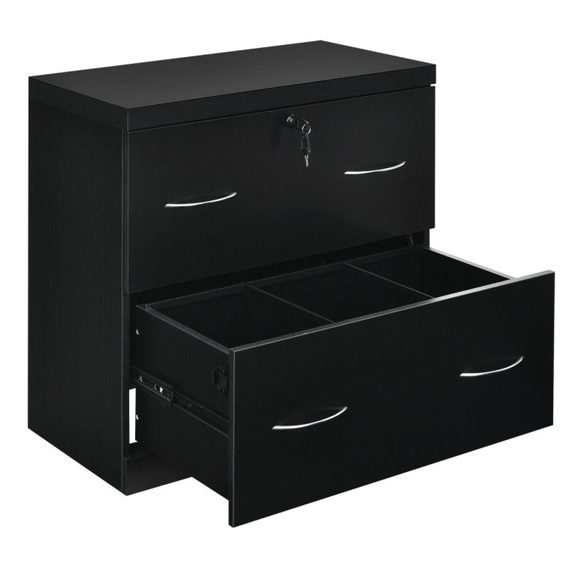 2-Drawer File Cabinet with Lock Hinging Bar Letter and Legal Size
