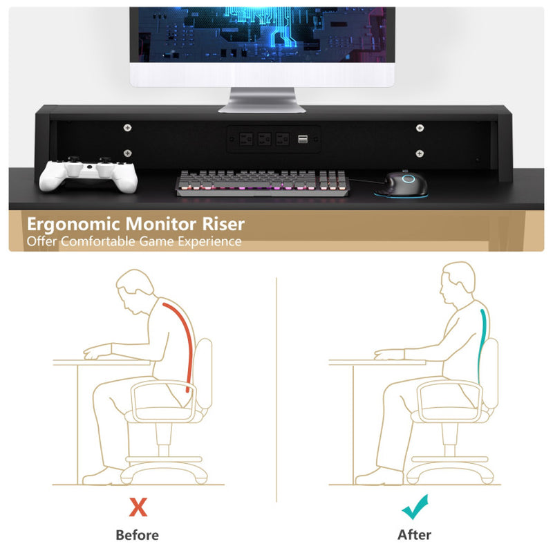 All-In-One Professional Gaming Desk with Cup and Headphone Holder