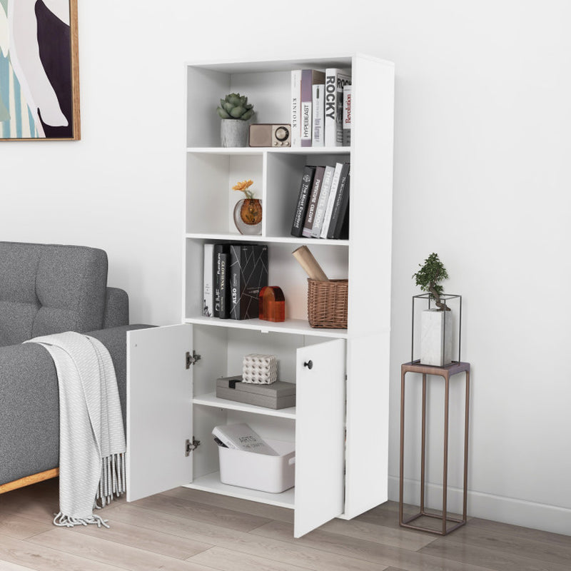 5-Tier Freestanding Bookcase with Open Cubes and Adjustable Shelf