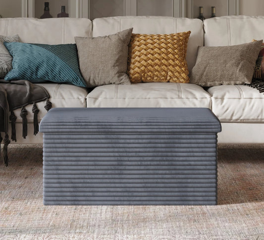 Florence Upholstered Folding Storage Bench for Adult, Grey