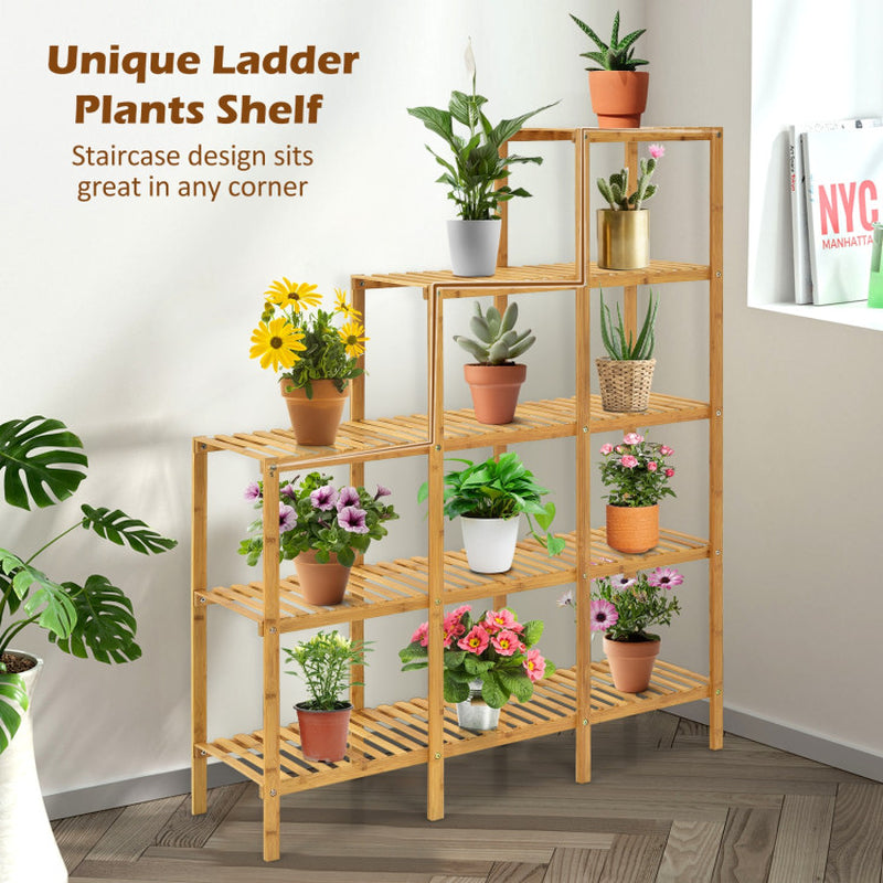 Multifunctional Bamboo Shelf Display Organizer