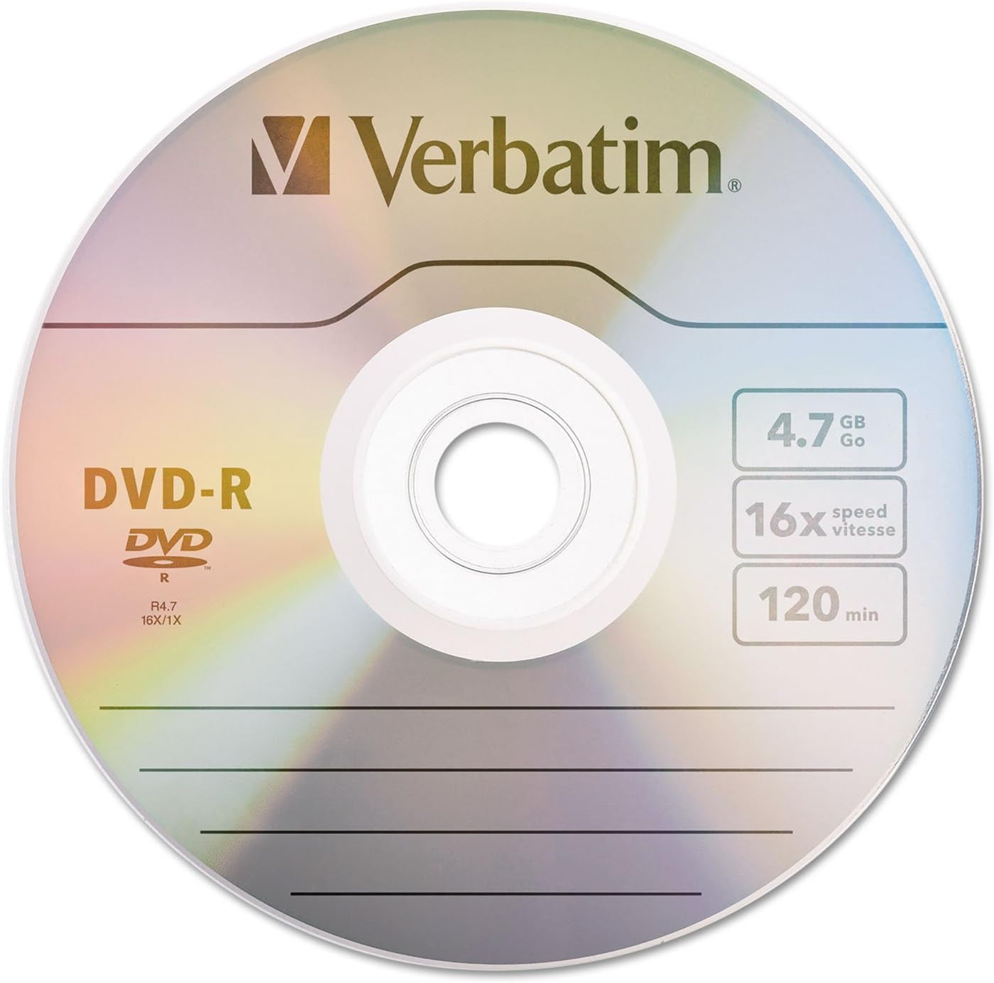 DVD-R Blank Discs AZO Dye 4.7GB 16X Recordable Disc - 100 Pack Spindle,Silver