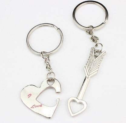 Romantic Couple Keychain Set–Heart Keyring Love Keyfob Valentine’S Day Gift Pair