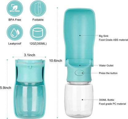 Dog Water Bottle - Foldable Dog Water Dispenser